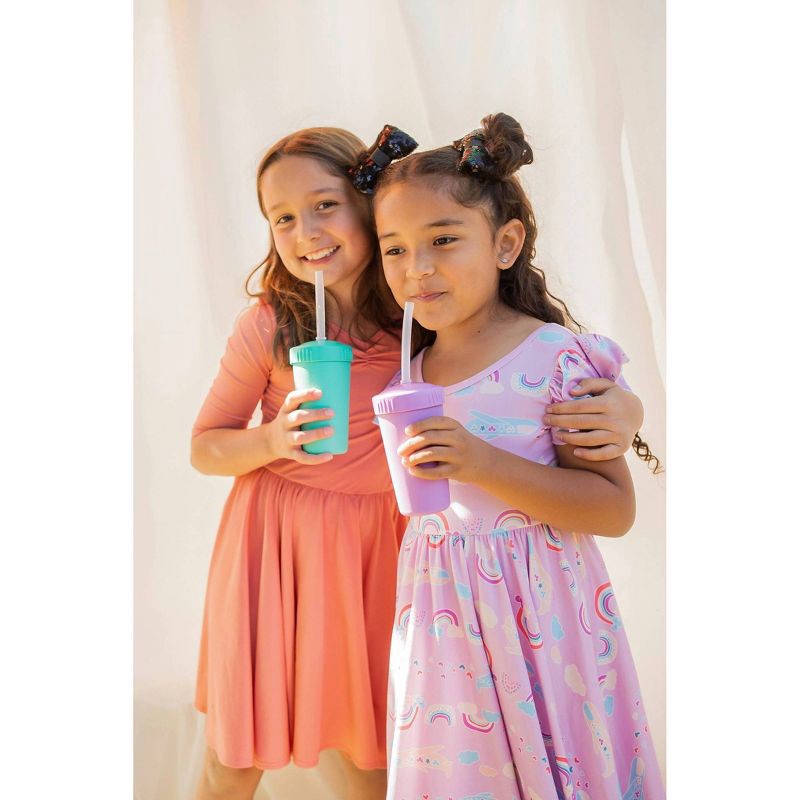 slide 4 of 4, Re-Play 10 fl oz Recycled Straw Cup with Silicone No-Pull-Out Straw - Pool Blue, 10 fl oz