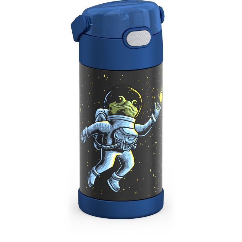 slide 4 of 10, Thermos Kids' 12oz Stainless Steel FUNtainer Water Bottle with Bail Handle - Space Frog, 12 oz