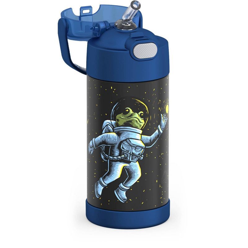 slide 9 of 10, Thermos Kids' 12oz Stainless Steel FUNtainer Water Bottle with Bail Handle - Space Frog, 12 oz