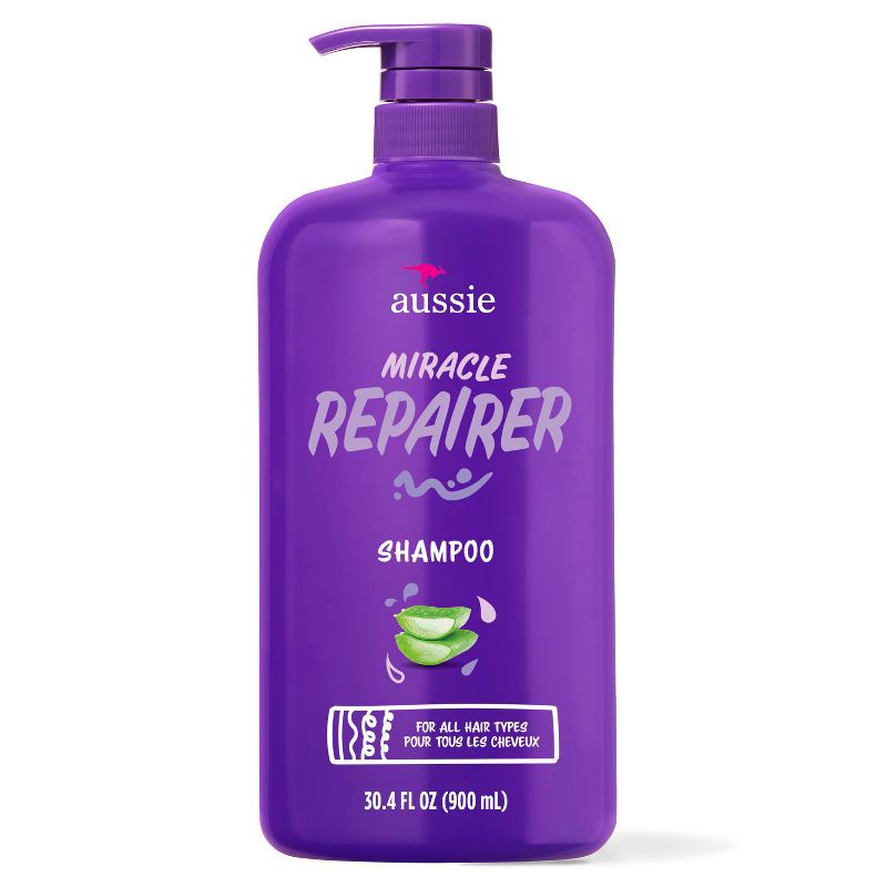 slide 1 of 9, Aussie Miracle Repairer Shampoo with Aloe - 30.4 fl oz, 30.4 fl oz