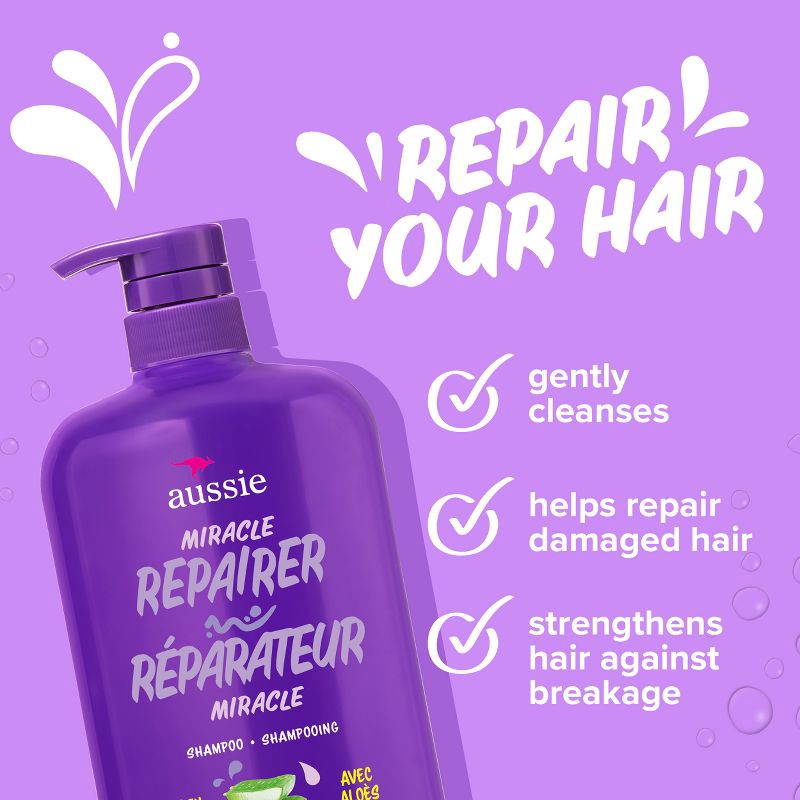 slide 3 of 9, Aussie Miracle Repairer Shampoo with Aloe - 30.4 fl oz, 30.4 fl oz