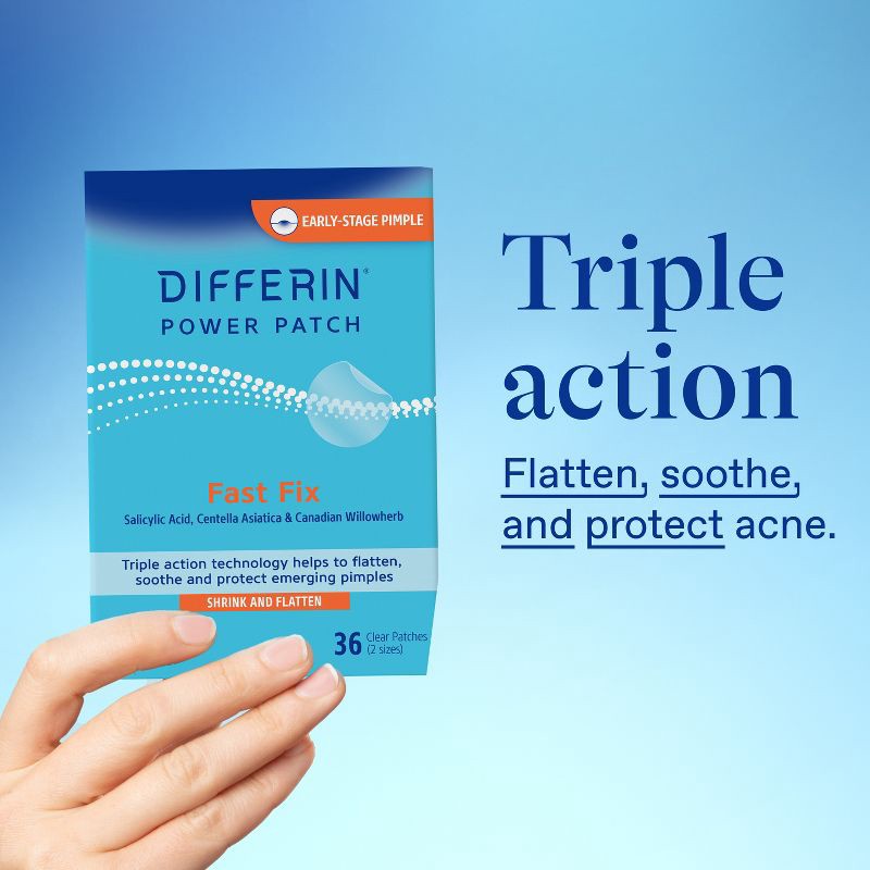slide 7 of 11, Differin Fast Fix Salicylic Acid Pimple Patches for Emerging Acne - 36ct, 36 ct