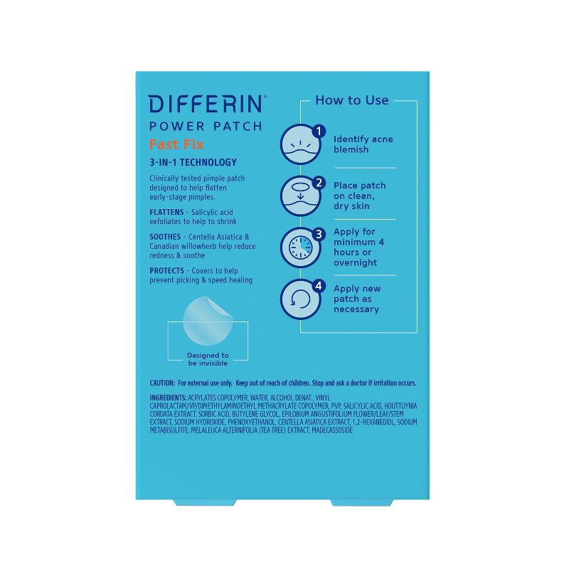 slide 8 of 11, Differin Fast Fix Salicylic Acid Pimple Patches for Emerging Acne - 36ct, 36 ct