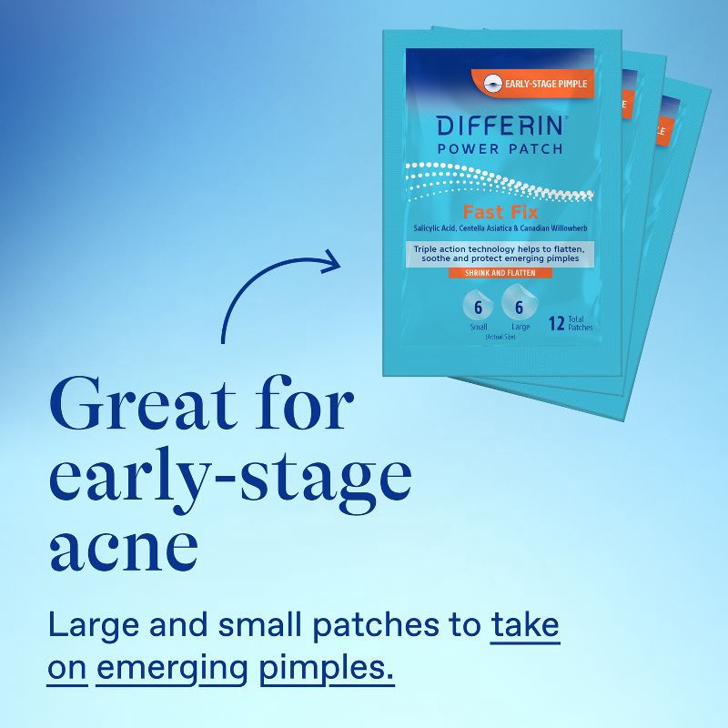 slide 10 of 11, Differin Fast Fix Salicylic Acid Pimple Patches for Emerging Acne - 36ct, 36 ct