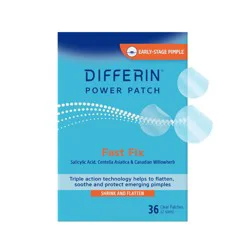 Differin Fast Fix Salicylic Acid Pimple Patches for Emerging Acne - 36ct