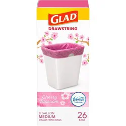 Glad DrawString Trash Bags - Cherry Blossom - 8gal - 26ct