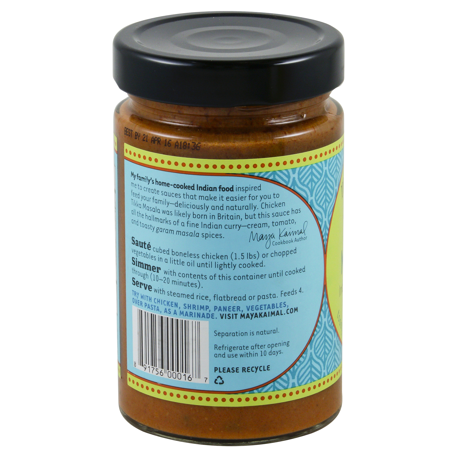 slide 2 of 3, Maya Kaimal Mild Tikka Masala Indian Simmer Sauce 12.5 oz, 12.5 oz