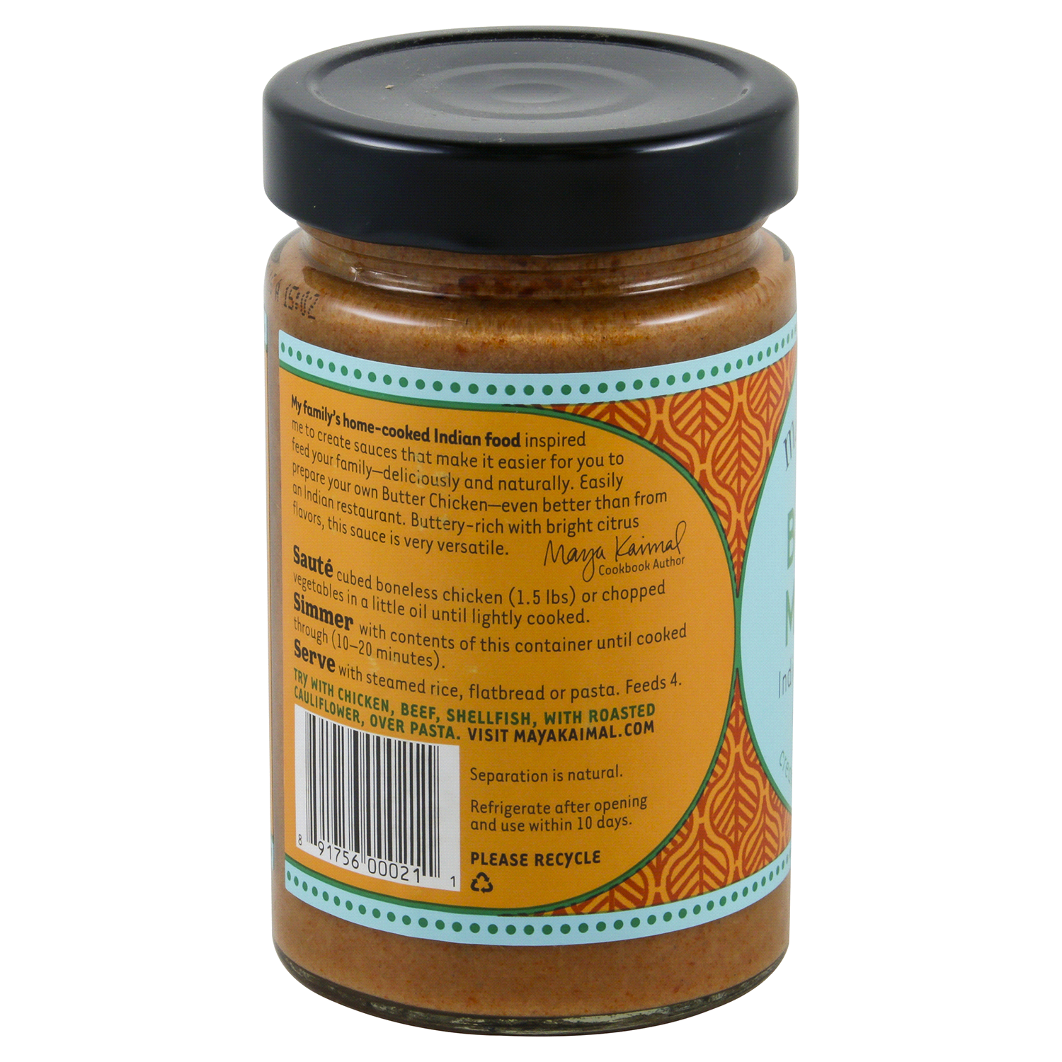 slide 2 of 3, Maya Kaimal Mild Butter Masala Indian Simmer Sauce 12.5 oz, 12.5 oz
