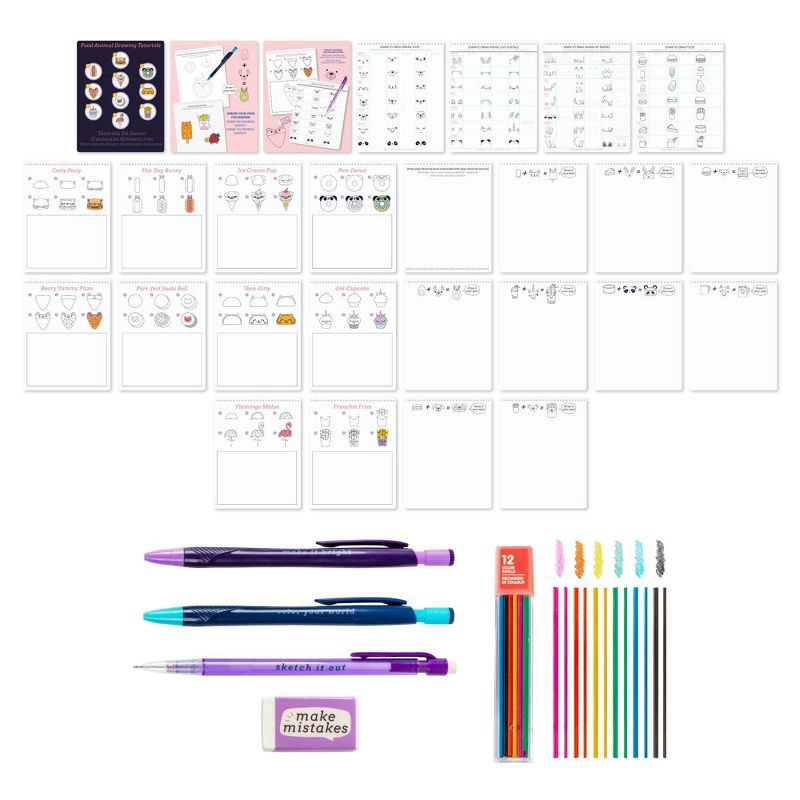 slide 4 of 8, Fashion Angels Learn to Draw Foodimals: Art & Craft Drawing Kit for Kids with Pencils & Sketch Pad, 1 ct