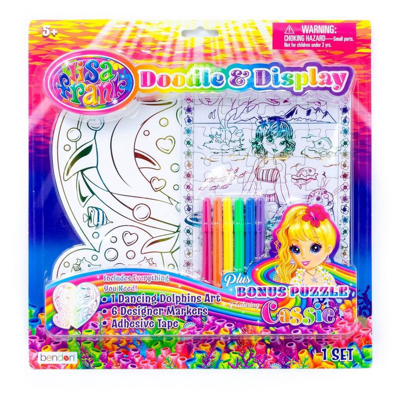 slide 1 of 5, Bendon Lisa Frank Dancing Dolphins Doodle and Display, 1 ct