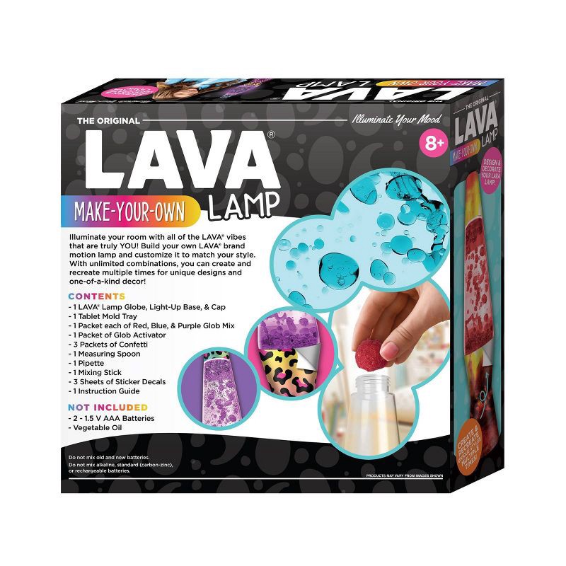 slide 3 of 3, Schylling Lava Labs MYO Lava Lamp: Craft Kit for 8-11 Year Old Girls, Birthday Gift Idea, Includes Activity Guide, Requires AAA Batteries, 1 ct