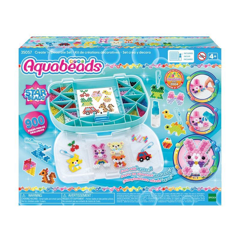 slide 9 of 9, Aquabeads Create N Decorate: DIY Art Kit with Water Beads, Templates & Storage Case for Kids 4+, 1 ct
