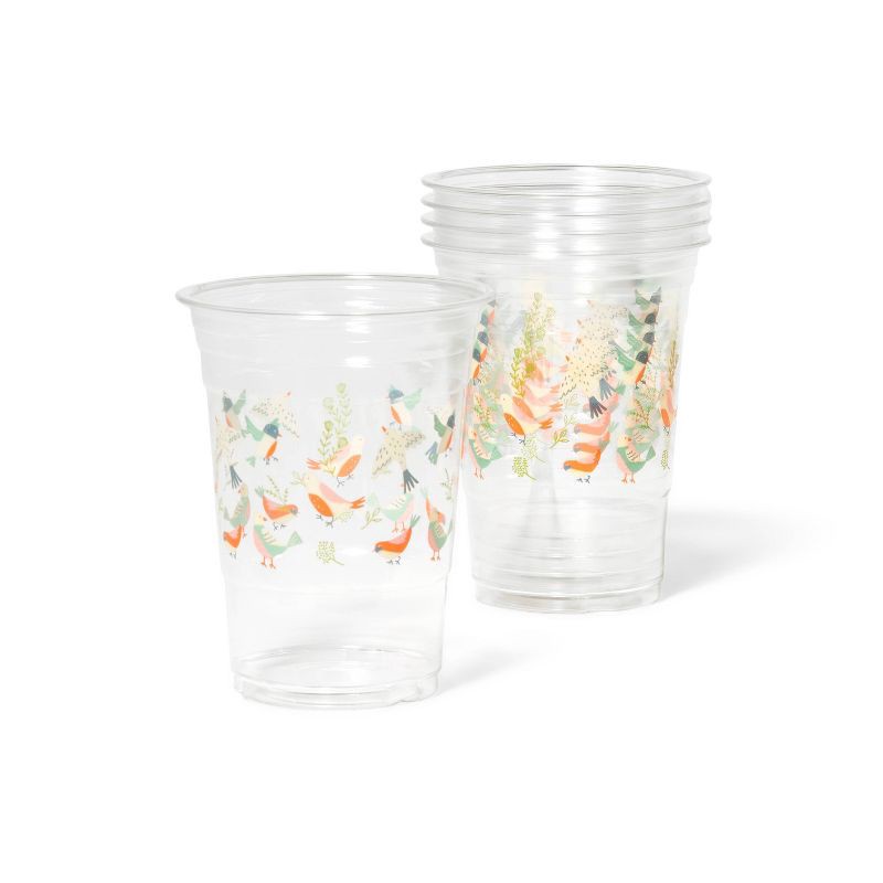 slide 3 of 3, Disposable Clear Cup - Spring Birds - 18oz/30ct - up & up™, 18 oz, 30 ct