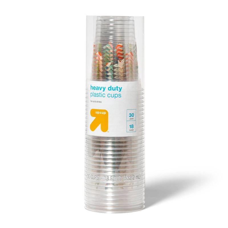 slide 1 of 3, Disposable Clear Cup - Spring Birds - 18oz/30ct - up & up™, 18 oz, 30 ct