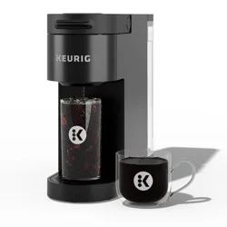 Keurig K-Iced Plus Single-Serve Coffee Maker Black: Automatic Shut-Off, Brews Iced Coffee, Fits Travel Mug, 46 oz Capacity