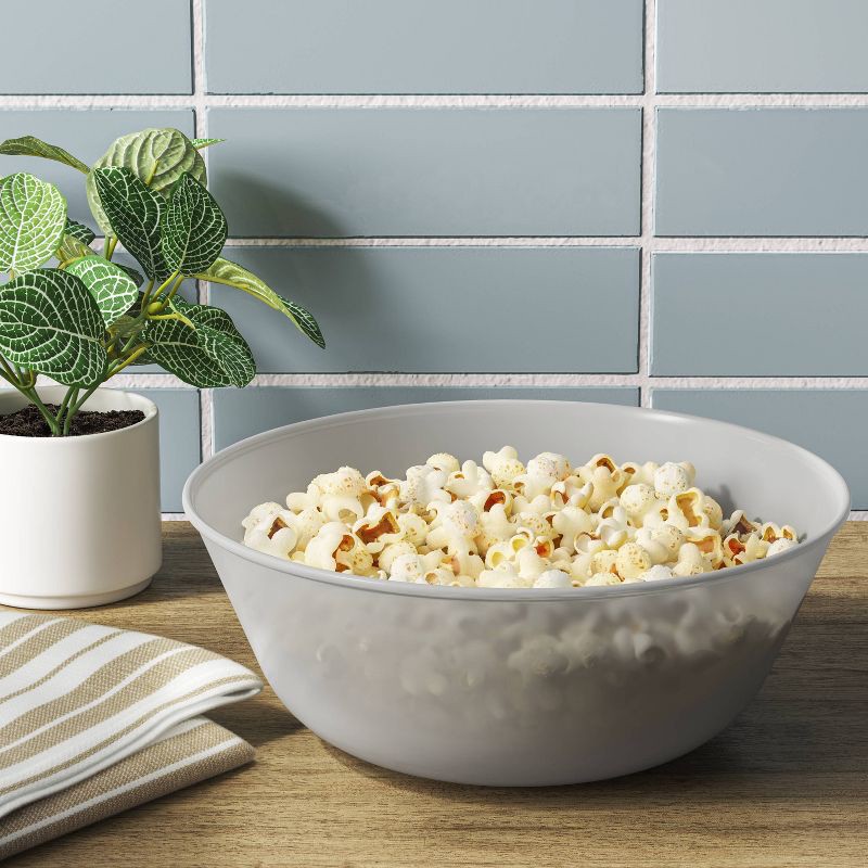 slide 2 of 3, 114oz Serving Bowl Light Gray - Room Essentials™: Large Plastic Microwave & Dishwasher Safe, Recycled Material, 114 oz