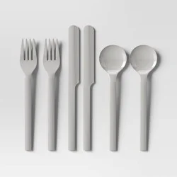 6pk Flatware Set Light Gray - Room Essentials™