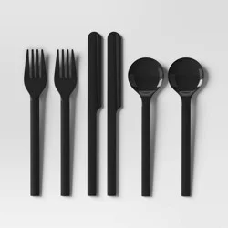 6pk Flatware Set Black - Room Essentials™