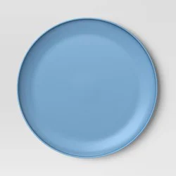 10.5" Plastic Dinner Plate Blue - Room Essentials™: Microwave & Dishwasher Safe, Recycled Material