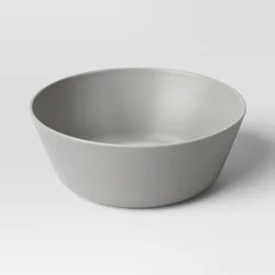 33.5 fl oz Plastic Cereal Bowl Light Gray - Room Essentials™: Microwave & Dishwasher Safe, Recycled Material