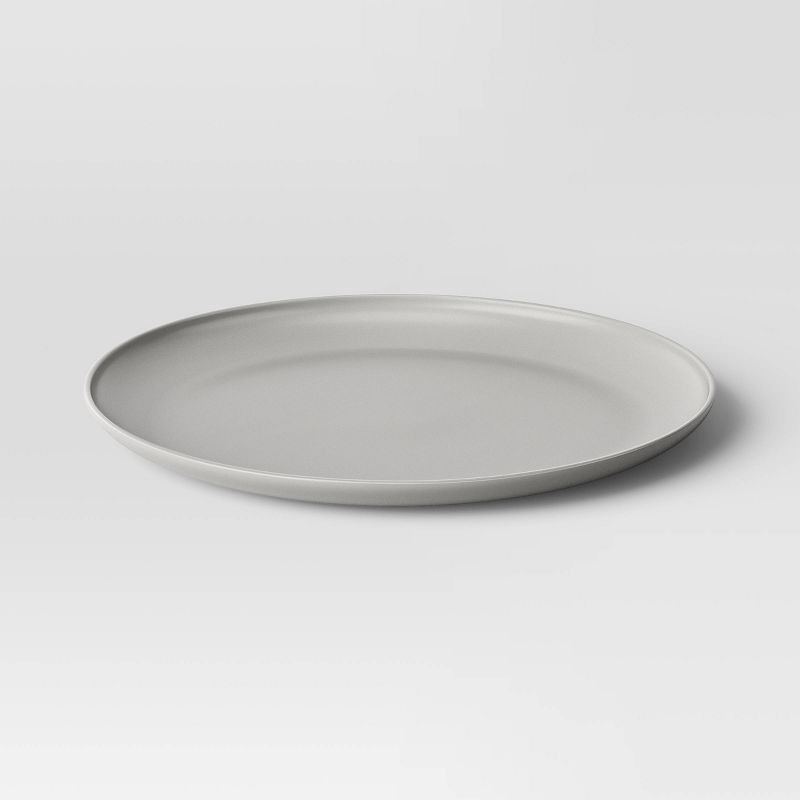 slide 3 of 3, 10.5" Plastic Dinner Plate Light Gray - Room Essentials™: Microwave & Dishwasher Safe, Recycled Material, 1 ct