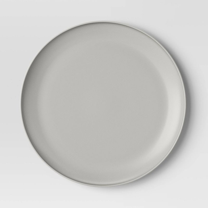 slide 1 of 3, 10.5" Plastic Dinner Plate Light Gray - Room Essentials™: Microwave & Dishwasher Safe, Recycled Material, 1 ct