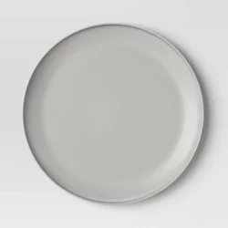 10.5" Plastic Dinner Plate Light Gray - Room Essentials™: Microwave & Dishwasher Safe, Recycled Material