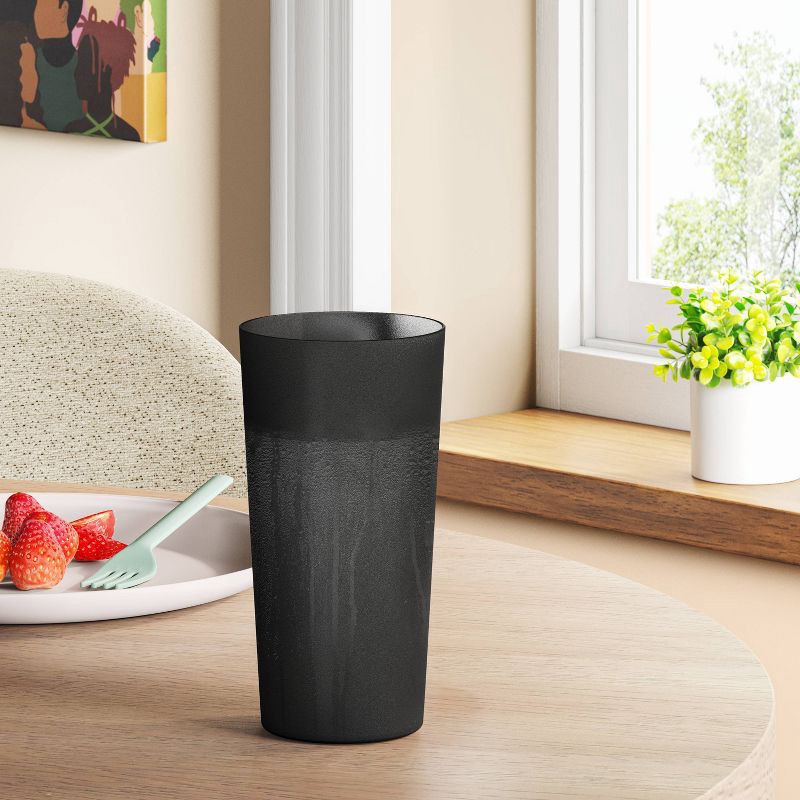 slide 2 of 3, 26 fl oz Plastic Tall Tumbler Black - Room Essentials™: Reusable Drinkware, Microwave & Dishwasher Safe, 26 fl oz