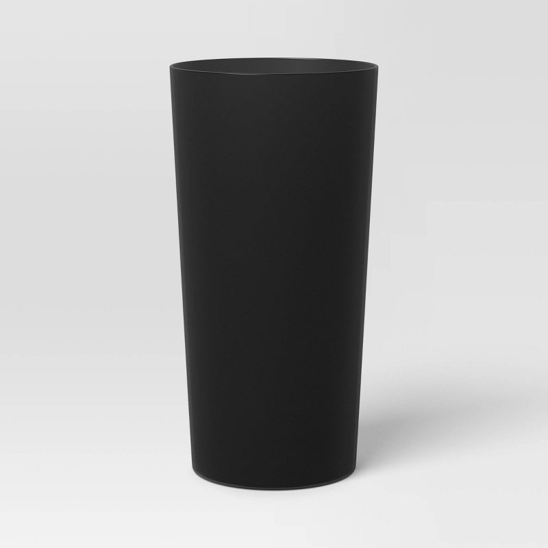 slide 1 of 3, 26 fl oz Plastic Tall Tumbler Black - Room Essentials™: Reusable Drinkware, Microwave & Dishwasher Safe, 26 fl oz