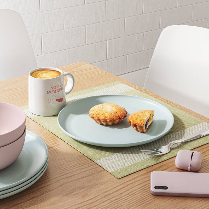 slide 2 of 3, 10.5" Plastic Dinner Plate Mint - Room Essentials™ : Microwave & Dishwasher Safe, Recycled Material, 1 ct