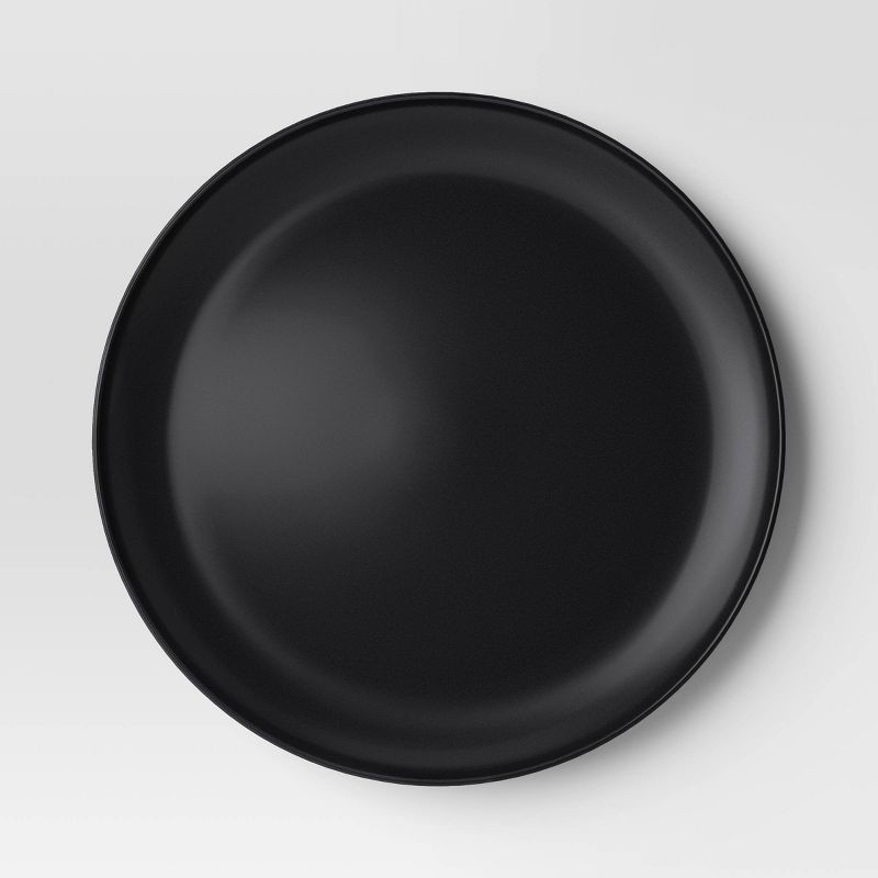 slide 1 of 3, 10.5" Plastic Dinner Plate Black - Room Essentials™ : Microwave & Dishwasher Safe, 20% Recycled Material, 1 ct