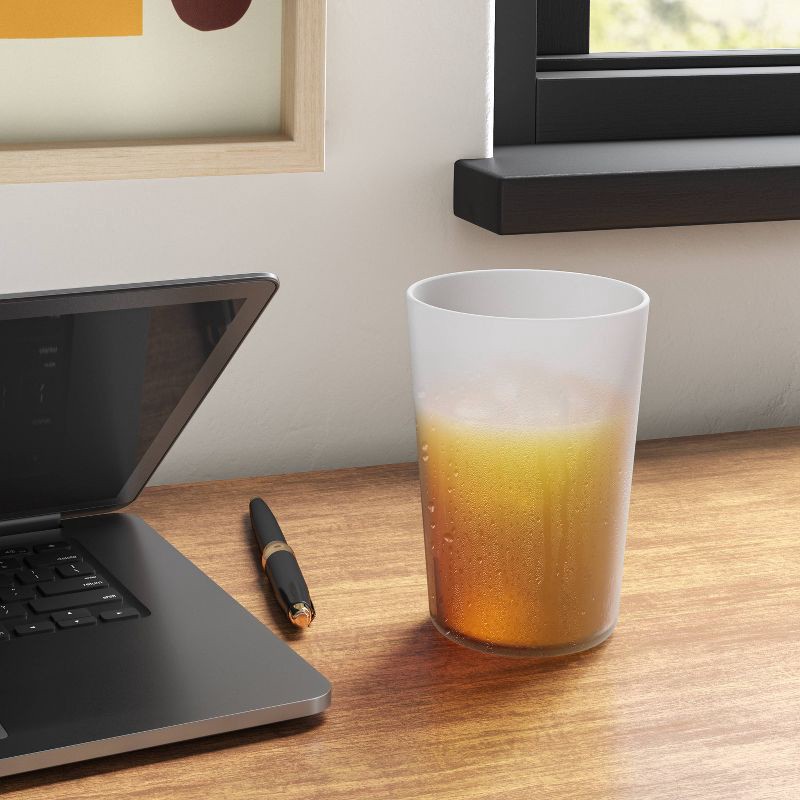 slide 2 of 3, 18 fl oz Plastic Short Tumbler Light Gray - Room Essentials™: Reusable Drinkware, Dishwasher & Microwave Safe, 18 fl oz