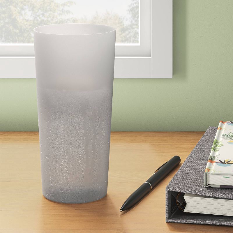 slide 2 of 3, 26 fl oz Plastic Tall Tumbler Light Gray - Room Essentials™: Reusable Drinkware, Microwave & Dishwasher Safe, 26 fl oz