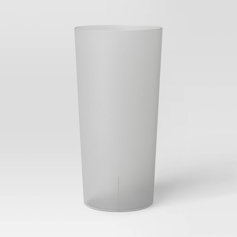 slide 1 of 3, 26 fl oz Plastic Tall Tumbler Light Gray - Room Essentials™: Reusable Drinkware, Microwave & Dishwasher Safe, 26 fl oz