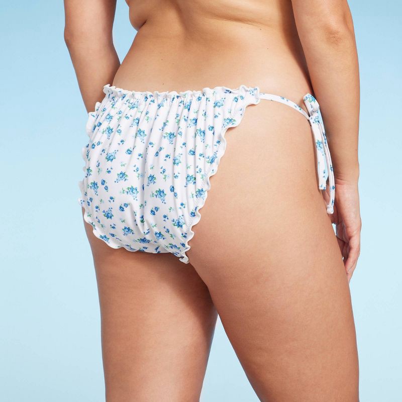 Women's Ruffle Side-Tie Adjustable Coverage Bikini Bottom Wild