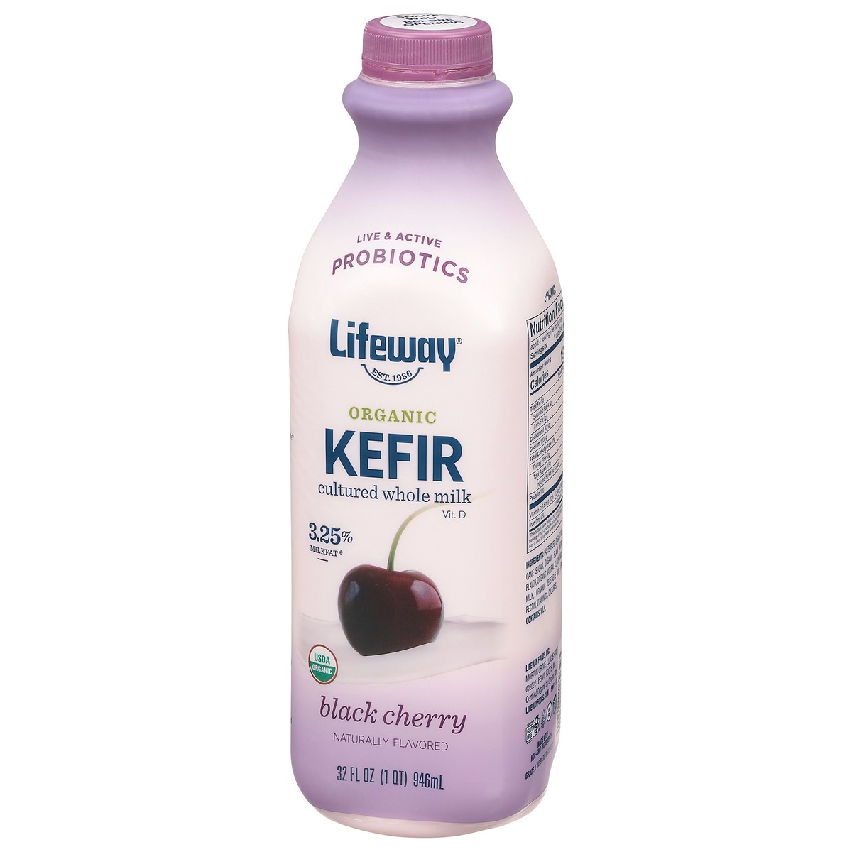 slide 12 of 14, Lifeway Organic 3.25% Milkfat Black Cherry Kefir 32 fl oz, 32 fl oz