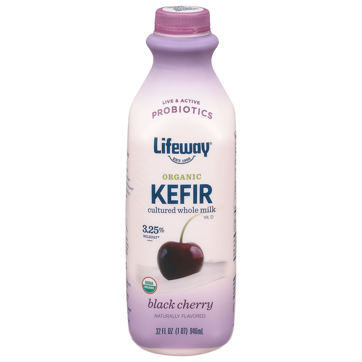 slide 5 of 14, Lifeway Organic 3.25% Milkfat Black Cherry Kefir 32 fl oz, 32 fl oz