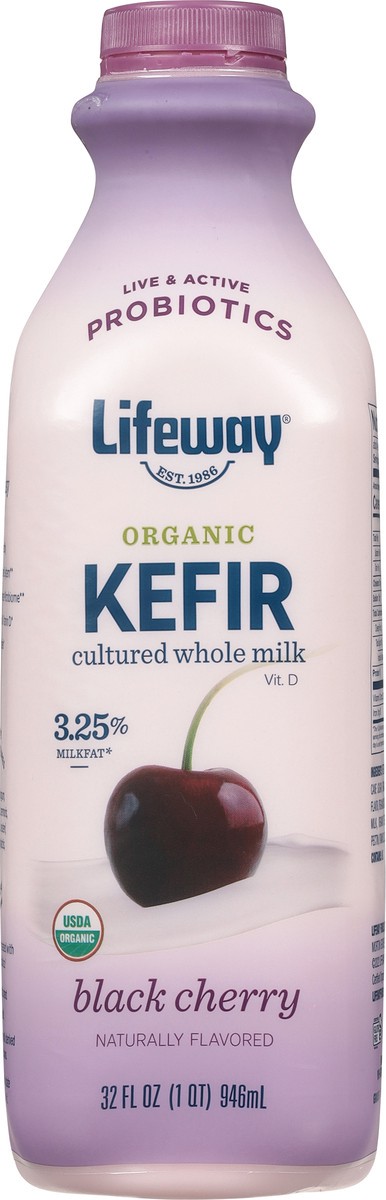 slide 2 of 14, Lifeway Organic 3.25% Milkfat Black Cherry Kefir 32 fl oz, 32 fl oz