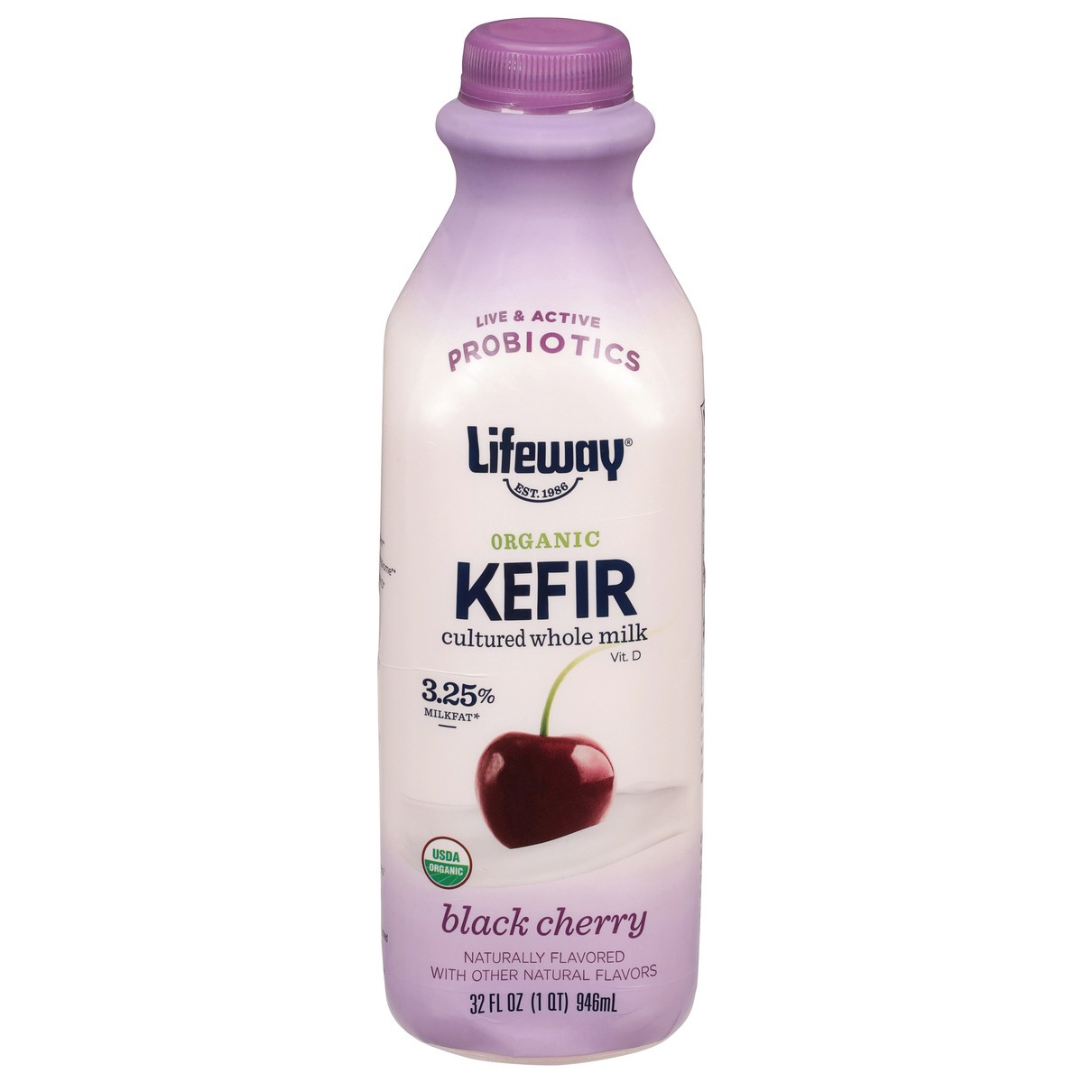 slide 1 of 14, Lifeway Organic Black Cherry Kefir 32 fl oz, 32 fl oz