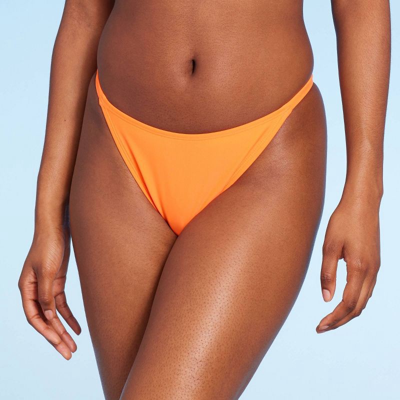 Women's Low-Rise Cheeky High Leg Bikini Bottom - Wild Fable Orange XS 1 ct