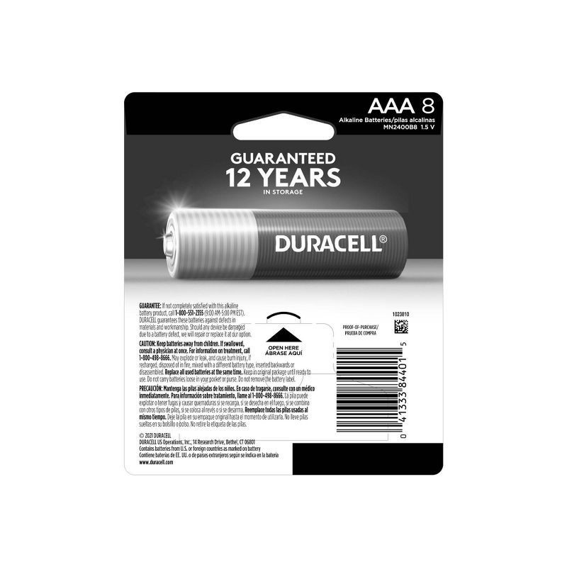 slide 6 of 6, Duracell Coppertop AAA Batteries - 8pk Alkaline Battery, 8 ct