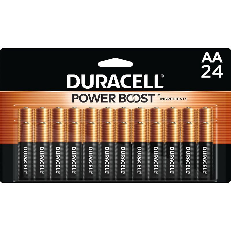 slide 1 of 6, Duracell Coppertop AA Batteries - 24pk Alkaline Battery: Household Single-Use 1.5V, 24 ct