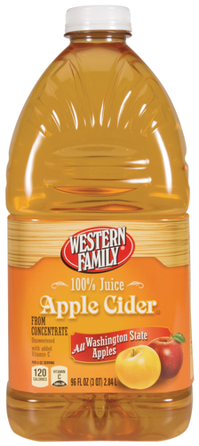 slide 1 of 1, Western Family 100% Juice Apple Cider - 96 oz, 96 oz