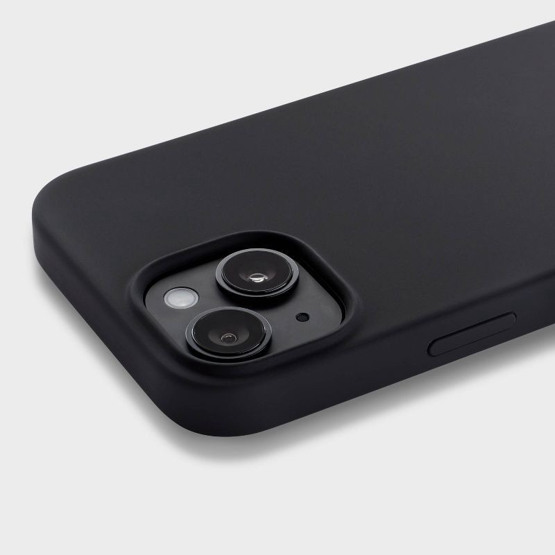 slide 3 of 4, iPhone16e/iPhone 15/iPhone 14/iPhone 13 Silicone Case with MagSafe - heyday™ Black: Wireless Charging Compatible, Solid Silicone, 1 ct