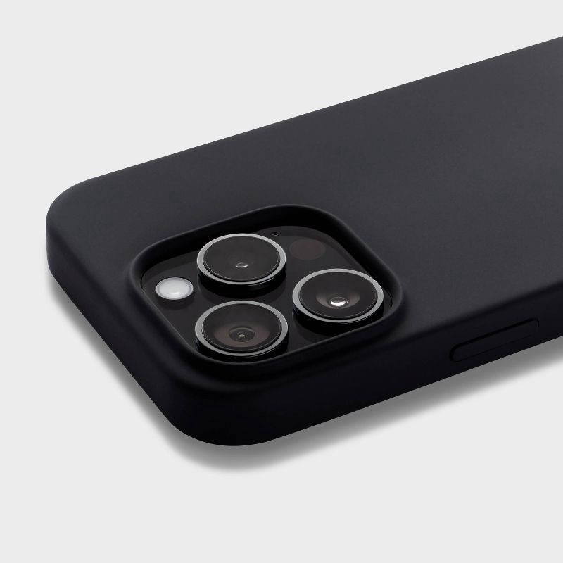 slide 3 of 4, iPhone 15 Pro Silicone Case with MagSafe - heyday™ Black: Compatible Wireless Charging, Solid Design, 1 ct
