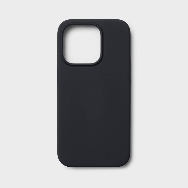slide 1 of 4, iPhone 15 Pro Silicone Case with MagSafe - heyday™ Black: Compatible Wireless Charging, Solid Design, 1 ct