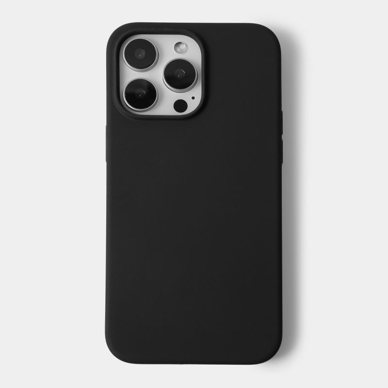 slide 1 of 6, iPhone 15 Pro Max Silicone Case with MagSafe - heyday™ Black: Solid Pattern, Wireless Charging Compatible, 1 ct