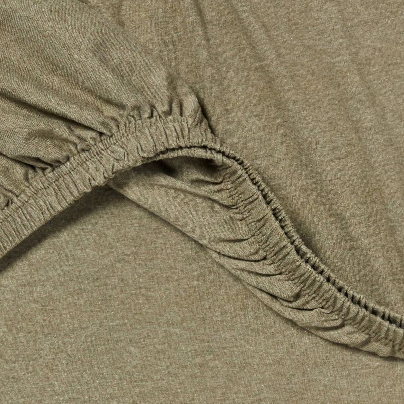 slide 4 of 4, Full Cotton Jersey Sheet Set Heather Green - Threshold™: 4-Piece, Machine Washable, OEKO-TEX Certified, 1 ct