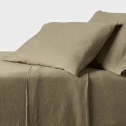 Full Cotton Jersey Sheet Set Heather Green - Threshold™: 4-Piece, Machine Washable, OEKO-TEX Certified
