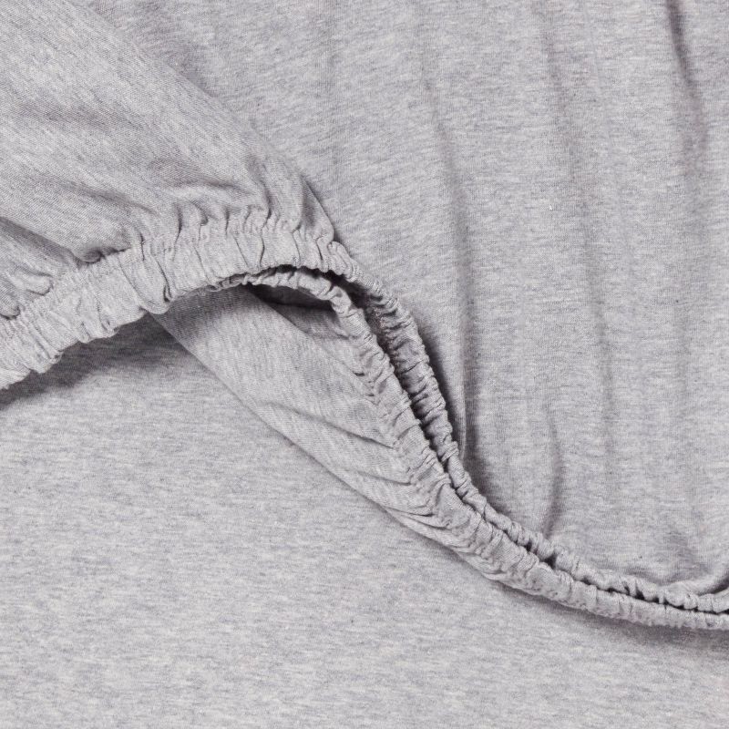 slide 4 of 4, Twin Cotton Jersey Sheet Set Heather Gray - Threshold™: 100% Cotton, OEKO-TEX Certified, Includes 3 Pieces, 3 ct